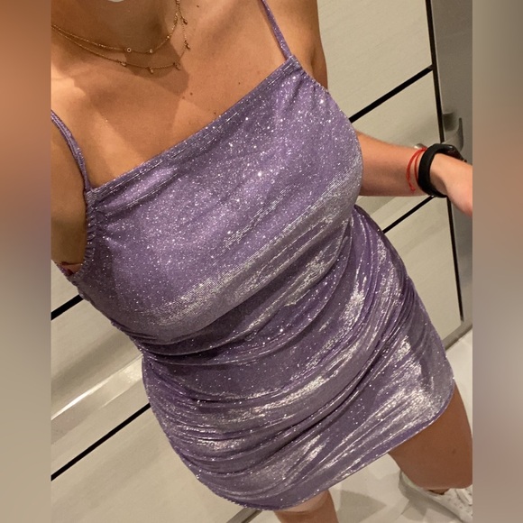 Purple shiny dress - Picture 4 of 4